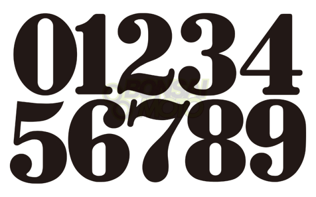 ボンサイモト　ゼッケンステッカー　ヴィンテージフォント