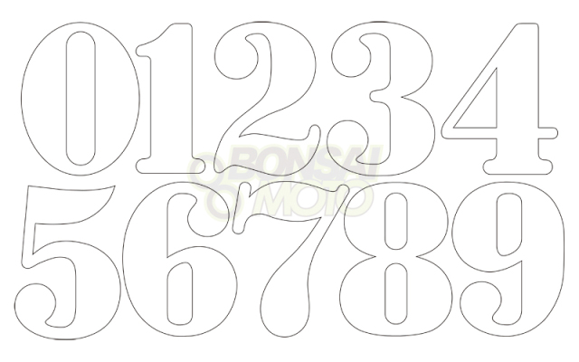 ボンサイモト　ゼッケンステッカー　ヴィンテージフォント