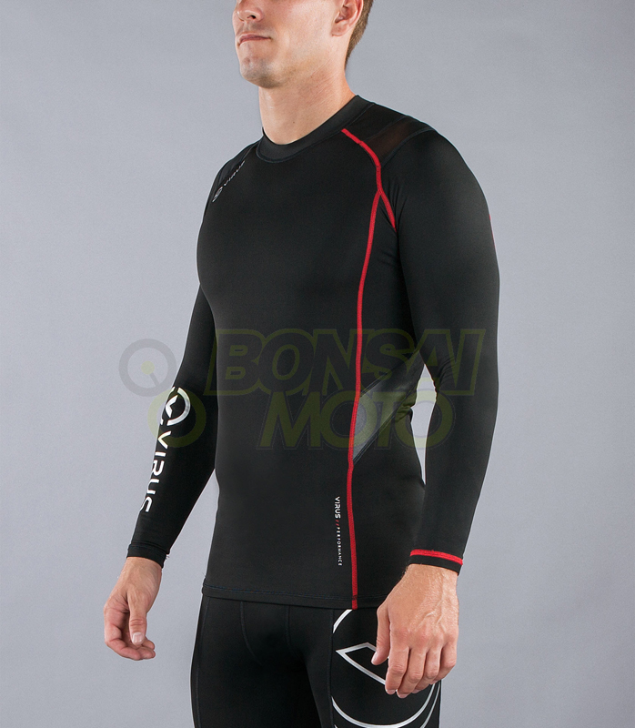 Xフォーム　コンプレッションロングスリーブ(SiO5X)　VIRUS メンズ　Stay Warm 暖速乾　ブラック