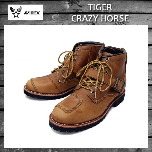 正規取扱 AVIREX U.S.A.(アビレックス) AV2931 TIGER(タイガー) バイカースタイルミッドブーツ CRAZY HORSE クレイジーホース