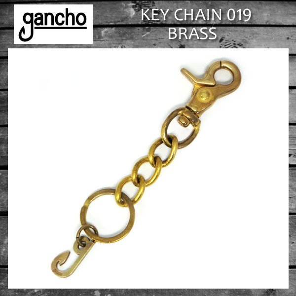 正規取扱 gancho(ガンチョ) KEY CHAIN キーチェーン019 ブラス