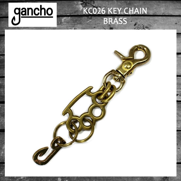 正規取扱 gancho(ガンチョ) KEY CHAIN キーチェーン026 ブラス