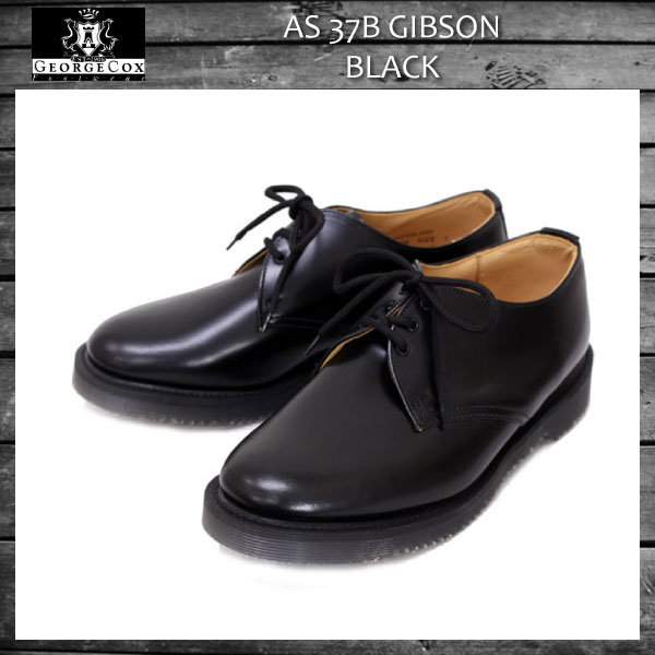 正規取扱店 George Cox (ジョージコックス) AS 37B エアクッションソール スチール無し ギブソン BLACK LEATHER