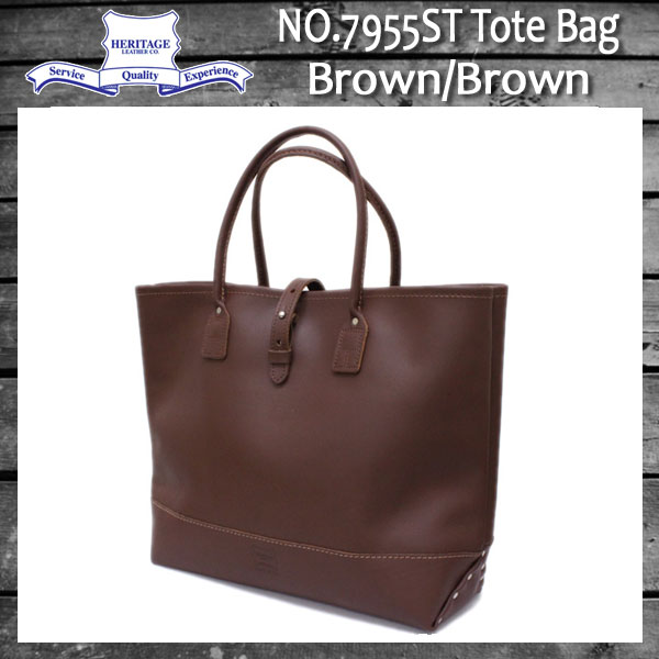 正規取扱店 HERITAGE LEATHER CO.(ヘリテージレザー) NO.7955ST Mocassin Leather Tote Bag(レザートートバッグ) Brown/Brown HL052