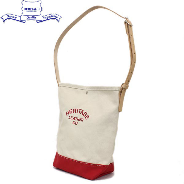 正規取扱店 HERITAGE LEATHER CO.(ヘリテージレザー) NO.8105 Bucket Shoulder Bag(バケットショルダーバッグ) Natural/Red HL094