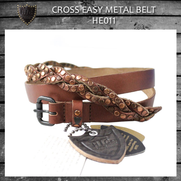 正規取扱HTC EURO(ユーロ) CROSS EASY METAL BELT(スタッズベルト) COPPER HE011