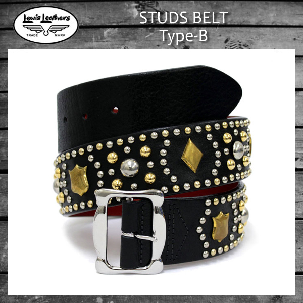 正規取扱店 Lewis Leathers(ルイスレザー) STUDS BELT(スタッズベルト) Type-B