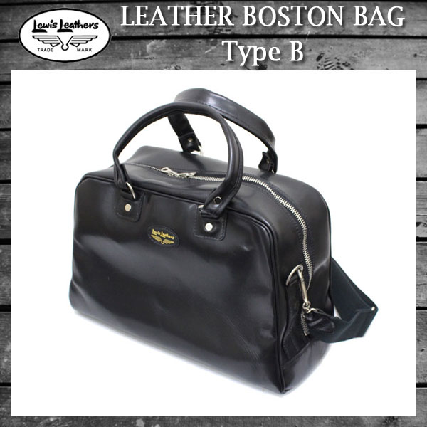 正規取扱店 Lewis Leathers(ルイスレザー) LEATHER BOSTON BAG(レザーボストンバッグ) BLACK ブラック typeB