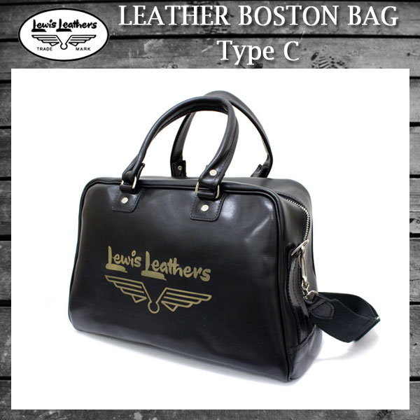 正規取扱店 Lewis Leathers(ルイスレザー) LEATHER BOSTON BAG(レザーボストンバッグ) BLACK ブラック typeC