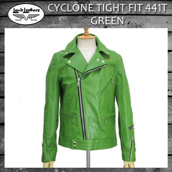 正規取扱店 Lewis Leathers(ルイスレザー) No.441T CYCLONE TIGHT FIT(サイクロン タイトフィット) GREEN グリーン