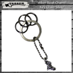 正規取扱 VASSER（バッサー） Biker Boot Charm Key Chain Silver(バイカーブーツチャームキーチェーンシルバー)