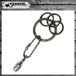 正規取扱 VASSER（バッサー） Love Beer Drunker Key Chain(ラブビアードランカーキーチェーン)SILVER
