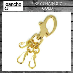 正規取扱 gancho(ガンチョ) KEY CHAIN キーチェーン017 ゴールド