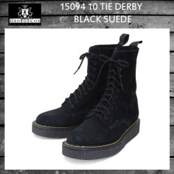 正規取扱店 George Cox(ジョージコックス) 15094 10 TIE DERBY 666 ダブルネーム ブラックスエード GCK101