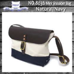正規取扱店 HERITAGE LEATHER CO.(ヘリテージレザー) NO.8036 Mini Shoulder Bag(ミニショルダーバッグ) Natural/Navy HL050