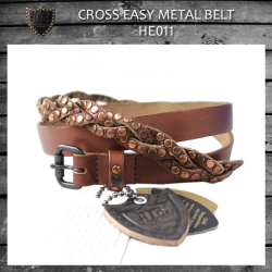 正規取扱HTC EURO(ユーロ) CROSS EASY METAL BELT(スタッズベルト) COPPER HE011