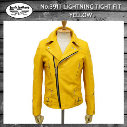 正規取扱店Lewis Leather(ルイスレザー) No.391T LIGHTNING TIGHT FIT(ライトニング タイトフィット) YELLOW イエロー
