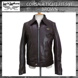 正規取扱店 Lewis Leather(ルイスレザー) No.59T CORSAIR TIGHT FIT(コルセア タイトフィット) BROWN ブラウン