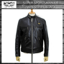 正規取扱店Lewis Leather(ルイスレザー)　No.68　SUPER SPORTS MAN(スーパースポーツマン)　ホワイトツインストライプ BLACK ブラック