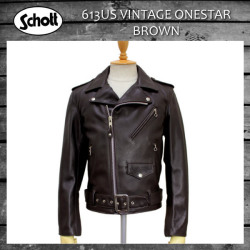 正規取扱店 SCHOTT(ショット) 613US VINTAGE ONESTAR RIDERS JACKET(ヴィンテージワンスターライダースジャケット) BROWN ブラウン