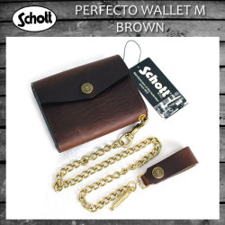 正規取扱SCHOTT(ショット) PERFECTO WALLET MEDIUM (パーフェクトウォレットミディアム) ブラウン