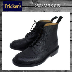 正規取扱店 Tricker's トリッカーズ 2508M COUNTRY BROGUE(カントリーブローグ) ダブルレザーソール ブラックスコッチグレイン TK015