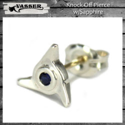 正規取扱 VASSER（バッサー） Knock Off Pierce w/Sapphire(ノックオフピアスw/サファイア)