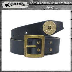VASSER（バッサー）Anchor Concho Tip Belt Vintage Navy(アンカーコンチョティップベルト ビンテージネイビー)