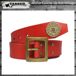 VASSER（バッサー）Anchor Concho Tip Belt Vintage Red(アンカーコンチョティップベルト ビンテージレッド)