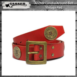 VASSER（バッサー）Anchor Concho Around Belt Vintage Red(アンカーコンチョアラウンドベルト ビンテージレッド)