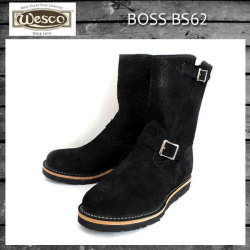 Wescoウエスコ　正規ディーラー Boss ボス Black Roughout黒裏革, 9height, #4014sole, Nickle Buckle BS62