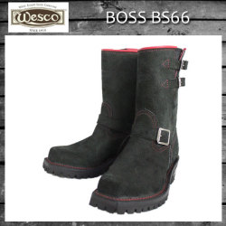 Wescoウエスコ 正規 Boss Black Roughout,9height,#100sole,Harness Toe,Red Leather Lining BS66