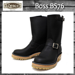 Wescoウエスコ 正規ディーラー Boss ボス Black Leather, 10height, #100HoneySole, Nickel Buckles BS76