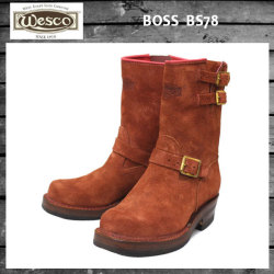 Wescoウエスコ 正規ディーラー Bossボス Redwood Roughout,9height,#430sole,Double Midsole,2Top Straps,Brass Roller Buckles BS78