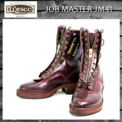 正規 Wescoウエスコ Jobmaster,  Burgundy, Leather Lining Thinsulate, 10height, 705sole, Western Toe, Lace in Zipper, JM41