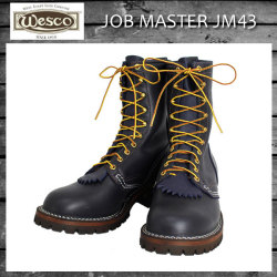 正規 Wescoウエスコ Jobmasterジョブマスター Navyネイビー Leather, Regular Toe, 10height,#100sole JM43