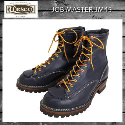 正規 Wescoウエスコ Jobmasterジョブマスター Navyネイビー Leather, Lace to Toe, 8height,#100sole JM45