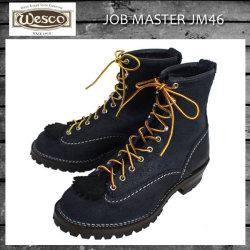 正規 Wescoウエスコ Jobmasterジョブマスター Navy Rough Out ネイビーラフアウト, Lace to Toe, 8height,#100sole JM46