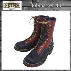 正規 Wescoウエスコ Jobmasterジョブマスター Navy & Redwood, Leather, 10height, Nickle Eyelet,  Navy Top Facing, #705sole JM48