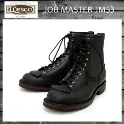 正規 Wescoウエスコ Jobmasterジョブマスター Black，Lace to Toe，8height，#430 Sole，Boss Toe JM53