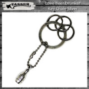 正規取扱 VASSER（バッサー） Love Beer Drunker Key Chain(ラブビアードランカーキーチェーン)SILVER