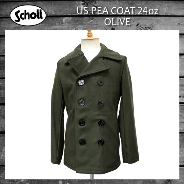 正規取扱店 SCHOTT(ショット) US PEA COAT 24oz(USピーコート 24オンス) OLIVE オリーブ