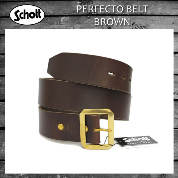 正規取扱店 SCHOTT(ショット) PERFECTO BELT(パーフェクトベルト) BROWN ブラウン
