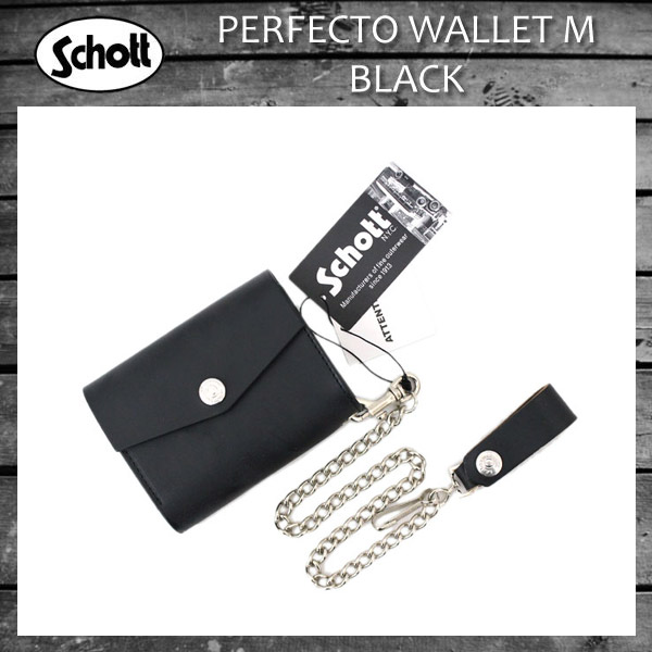 正規取扱SCHOTT(ショット) PERFECTO WALLET MEDIUM (パーフェクトウォレットミディアム) ブラック