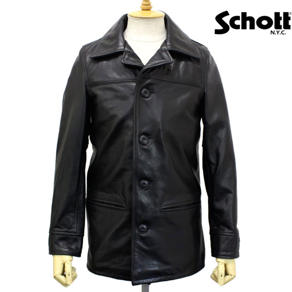 正規取扱店 SCHOTT(ショット) 533US LEATHER CAR COAT(レザーカーコート) BLACK