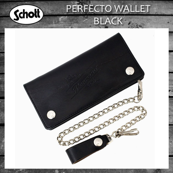 正規取扱SCHOTT(ショット) PERFECTO WALLET(パーフェクトウォレット) BLACK ブラック