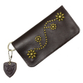 正規取扱店 HTC(Hollywood Trading Company)　#24 TYPE 1 LONG WALLET（タイプ1ロングウォレット） 財布 ダークブラウンxブラス
