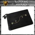 正規取扱店 HTC CLUTCH BAG(クラッチバッグ) #24 BLACK(フラワースタッズ ブラックレザー)