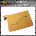 正規取扱店 HTC CLUTCH BAG(クラッチバッグ) #24 L.BROWN(フラワースタッズ ライトブラウンレザー)
