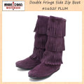 正規取扱店 MINNETONKA(ミネトンカ)Calf Hi 3-Layer Fringe Boot(カーフハイ3レイヤーフリンジブーツ)#1632F PLUM レディース MT269